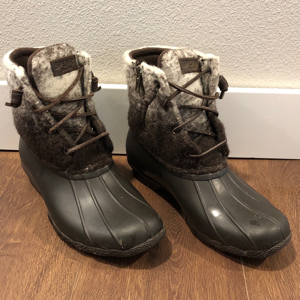 Sperry Women's Dark Brown & Cream Insulated Duck Boots
